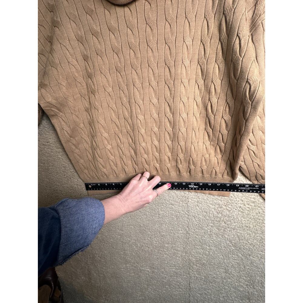 NWT Veronica Beard Lova Pullover Cable Knit Turtleneck Sweater Camel Women Sz XL - Picture 16 of 16